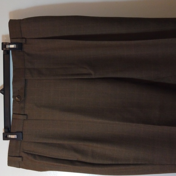 Nautica Brown Wool/Cashmere Glen Check Dress Pants 36 - 29.5 - Picture 11 of 15